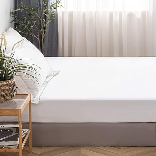 Miniatura 5 de Saferay Green Sábana bajera ajustable de 800 hilos, 100 % algodón orgánico de alta calidad, sin arrugas, con bolsillos extra profundos para