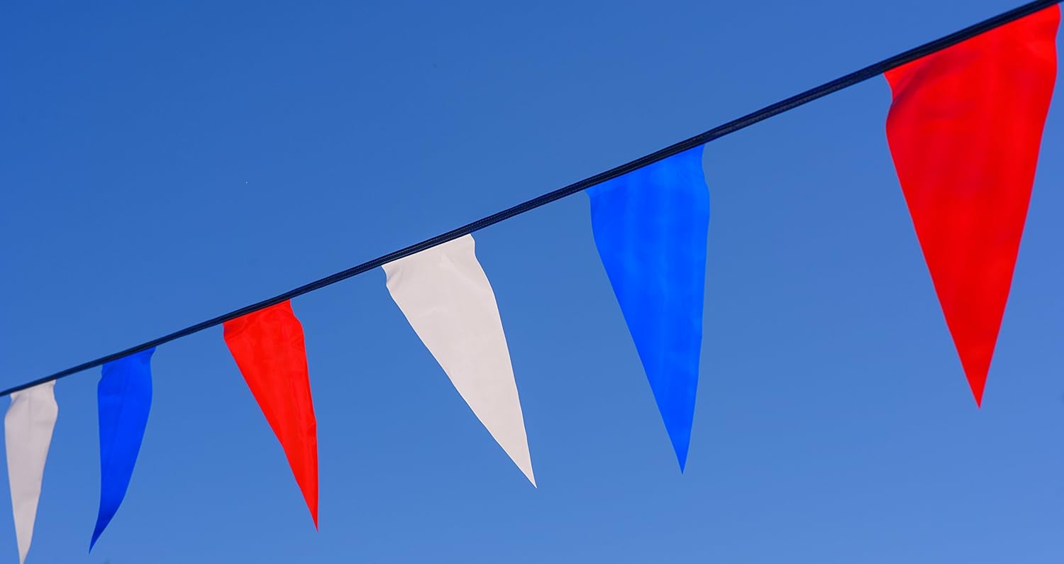 Track & Field Flags. Colorful red, White, and Blue