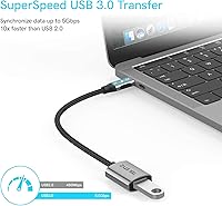 Vista 2 de USB-C USB 3.0 adaptador funciona para Samsung SM-G715FN/DS OTG Type-C/PD macho USB 3.0 hembra convertidor. (5 Gbps)