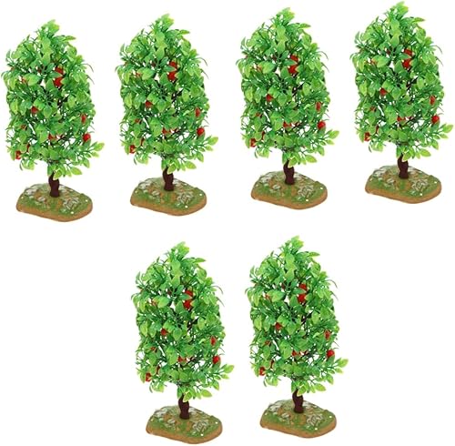 3 juegos de árboles frutales realistas con bordes redondos, seguros para niños y niñas, árbol de juguete para decoración de jardín pequeño, 2 piezas