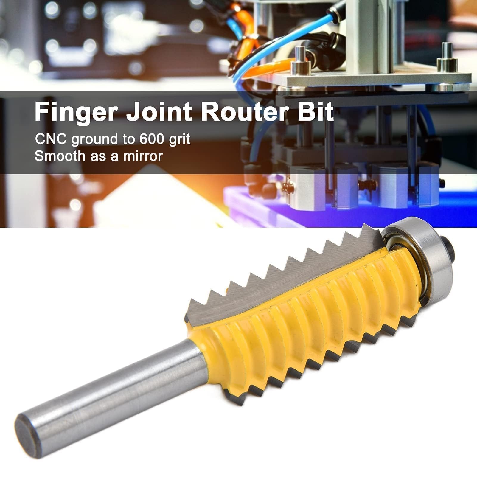 Finger Joint Router Bit, 8*55mm Fresa per Giunti a V, Punte Di Falegnameria Fresa per La Lavorazione Del Legno, Fresa a Longeron, Finger Colla Giunto Router Bit Scaffali Mobili Da Tavolo Strumenti
