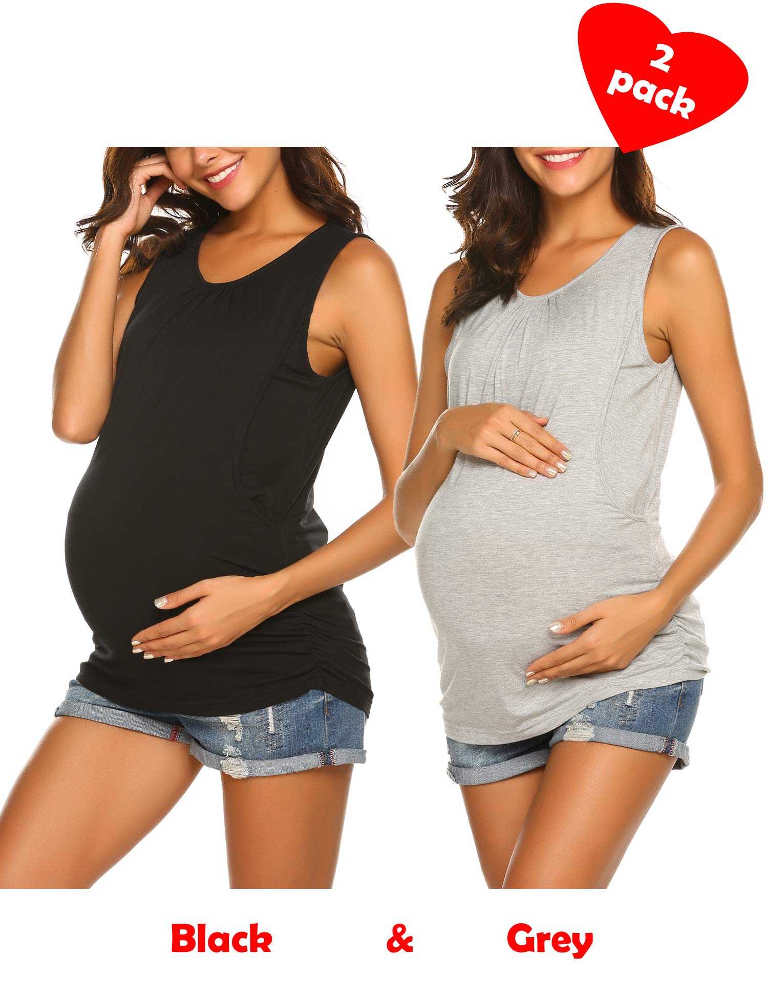 UNibelle T-Shirt de Grossesse Haut d'allaitement Concis Vetement Allaitement été Débardeur de Maternité Femme