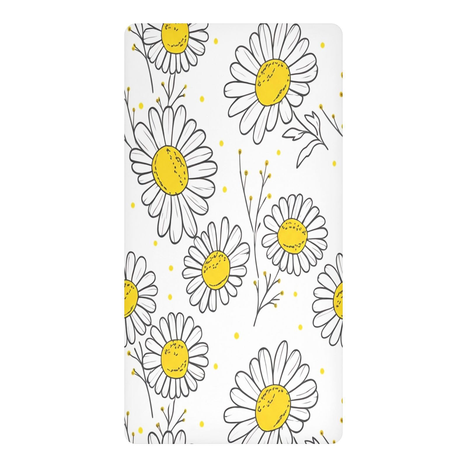 JiangGgen Daisy Baby Crib Sheet Soft Breathable for Standard Crib-M