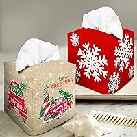 Vista 36 de Tissue Box Cover Square Decorative Tissue Box Holder Cute Funny Cube Tissue Case Cover-Alpaca Tissue Box Cover