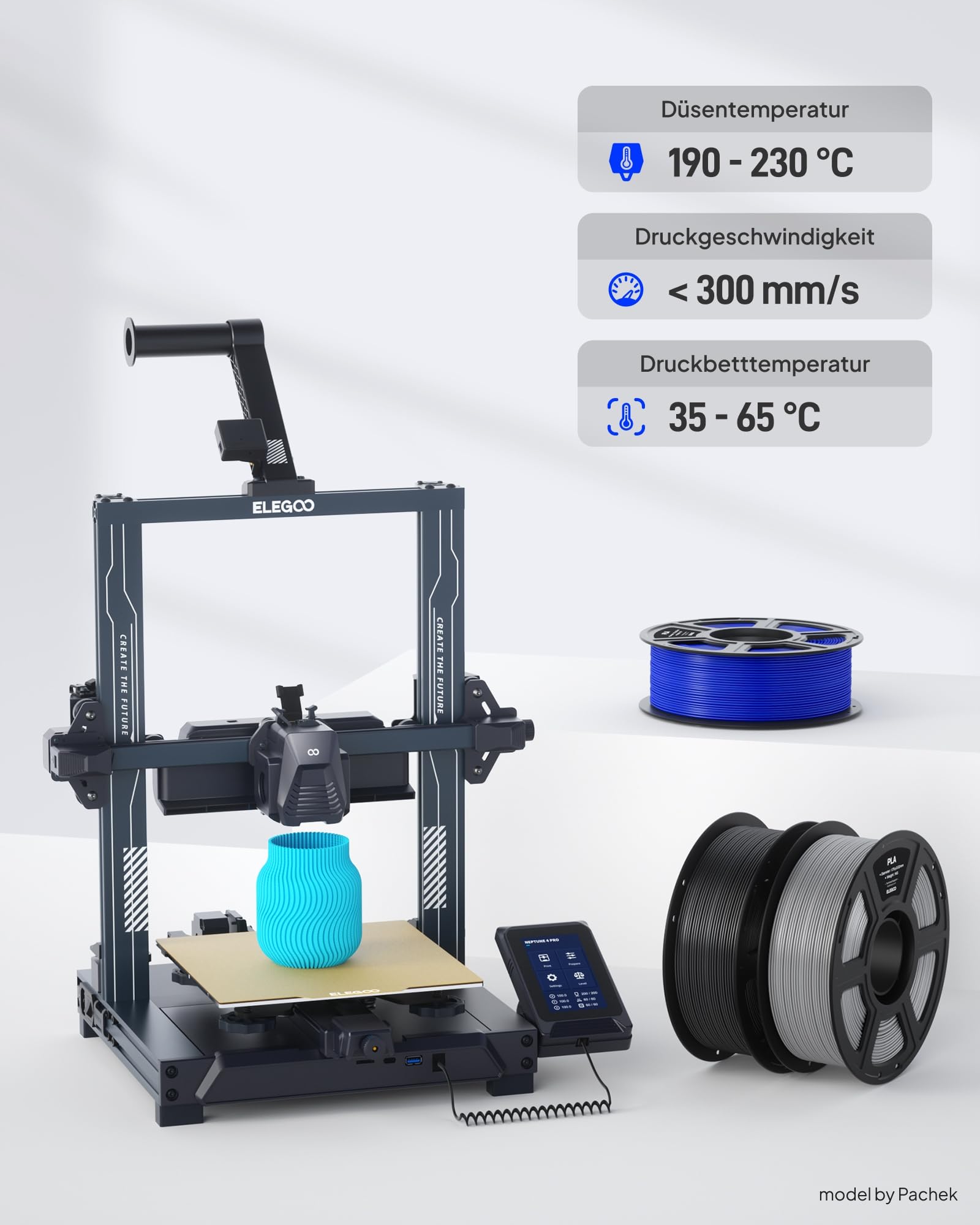 ELEGOO PLA Filament 1,75 mm Braun 1 KG, Filament-3D-Druckmaterialien 3D Drucker Filament, Maßgenauigkeit +/- 0,02 mm, 1KG Kunststoffspule Passend für die Meisten 3D Printer