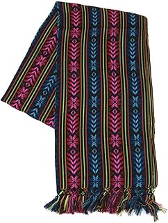 Artesanias FR XL 9 ft Long Doula Mexican Rebozo Shawl (Doula Black w/Design)
