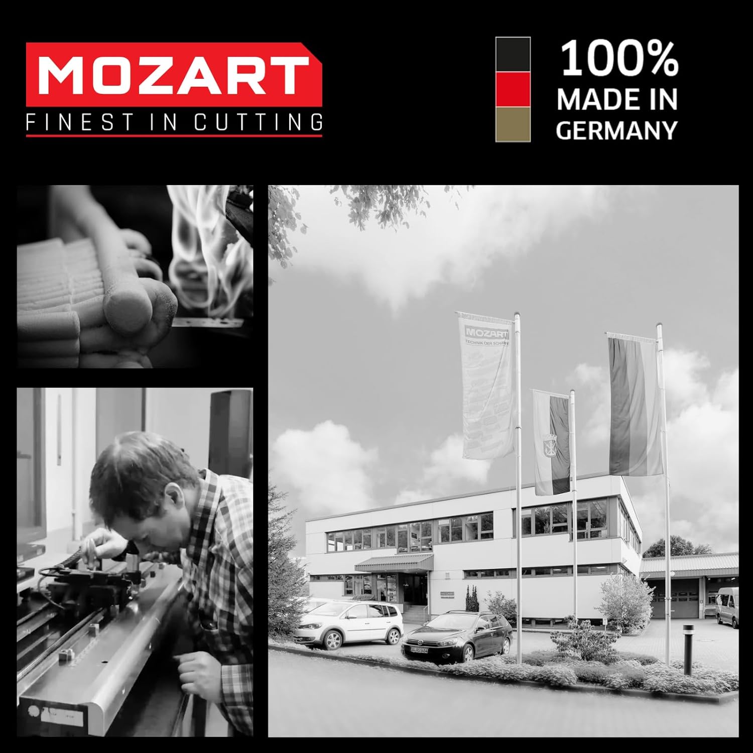 Mozart's TiN Utility Knife Blade: RC65 high-Carbon cryogenically Hardened Steel Coated with Titanium Nitride for Longer-Lasting Precision cuts on Various Materials. Made in Germany. (100 Pack)