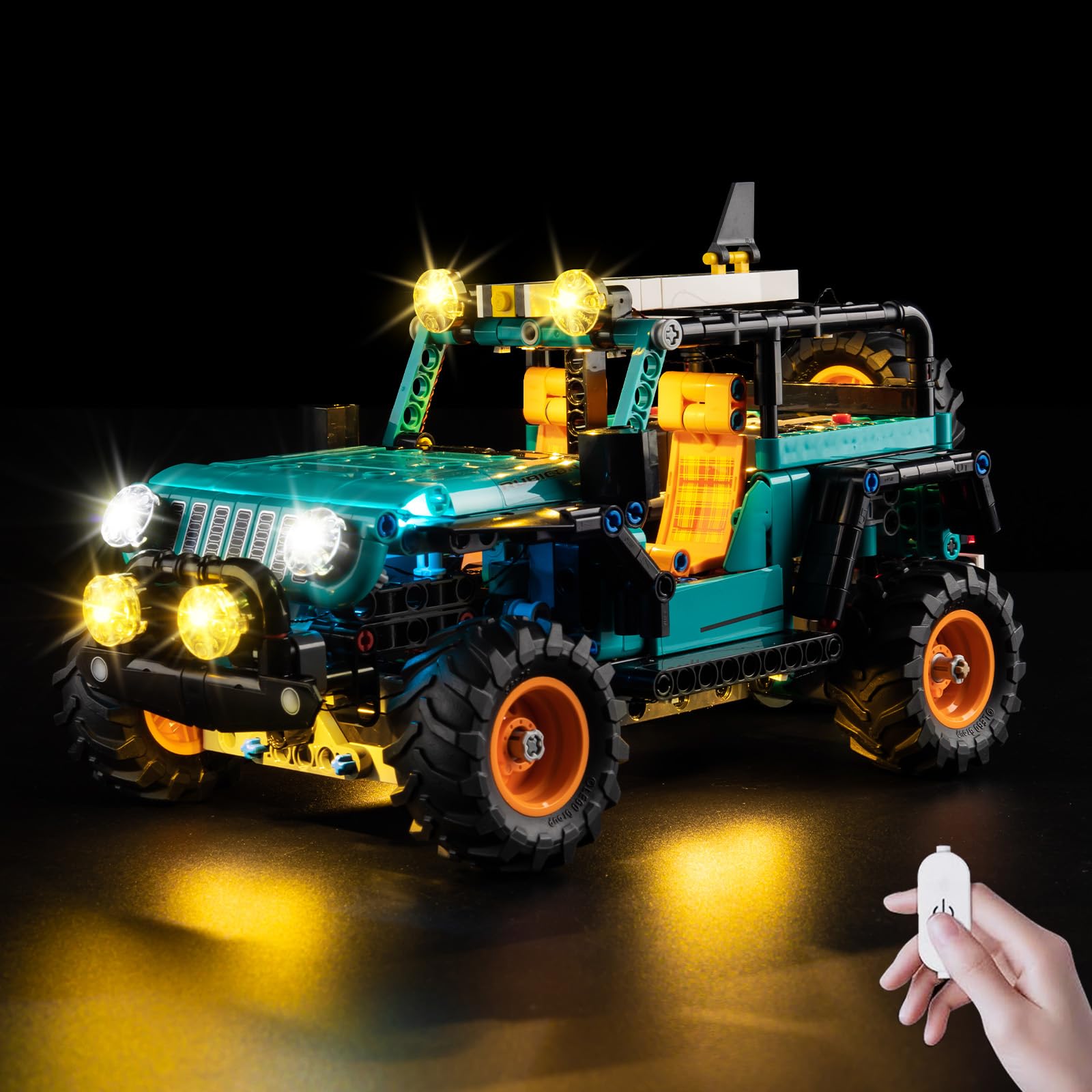 Kyglaring Lighting Kit Compatible with Lego 42227 Wrangler Rubicon Building Block Set, LED Lighting Accessories for SUV Model Car Decor, Touch Version (Models Not Included)