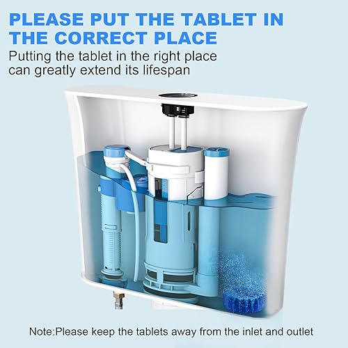 Miniatura 5 de CHMI Paquete de 100 pastillas limpiadoras de inodoro, limpiador de tanque de inodoro de larga duración (azul)