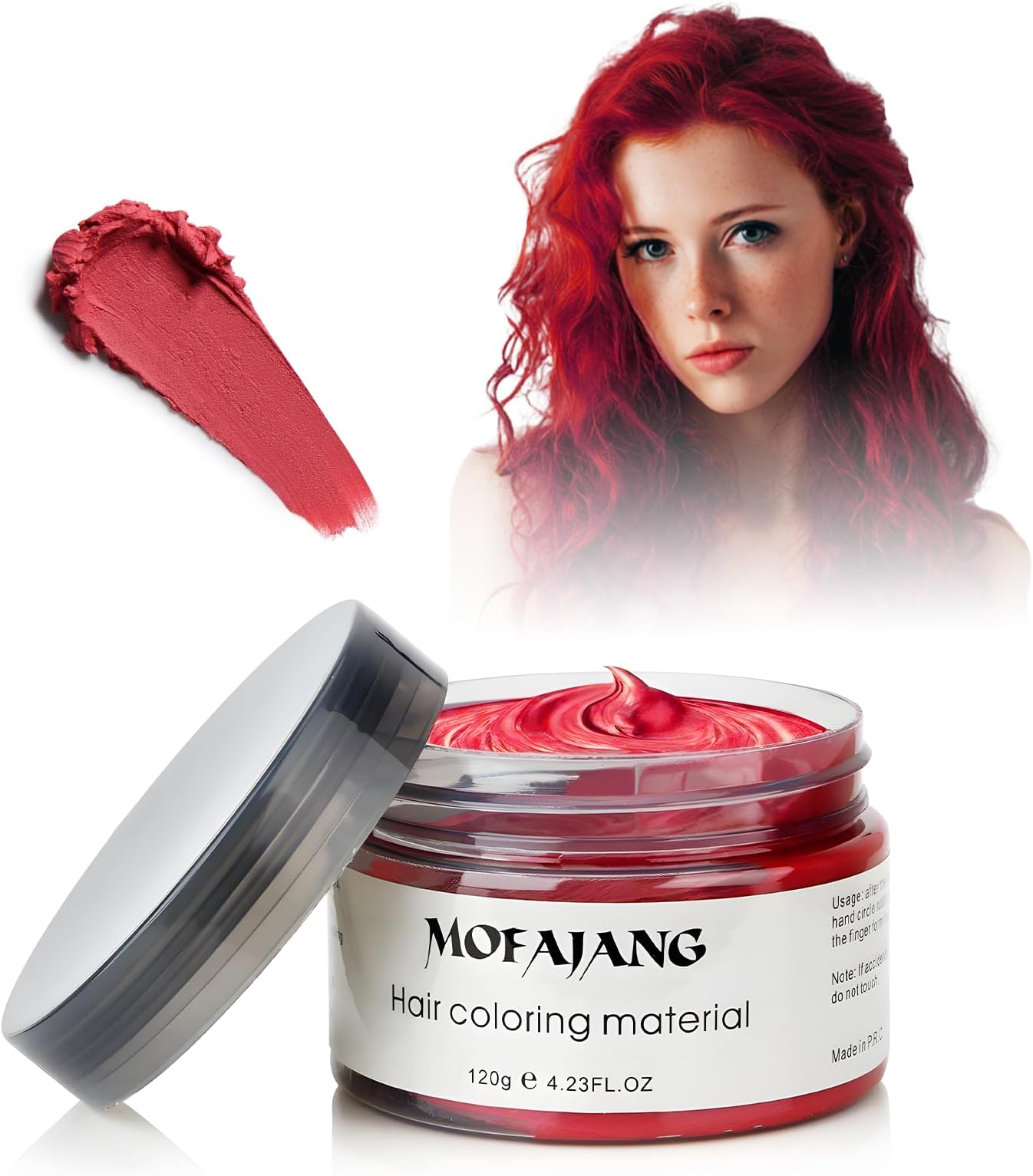 Red Temporary Hair Color Wax - SOVONCARE Washable Hair Dye for Men & Women, All-Day Hold Disposable Hair Styling Clays for Party, Cosplay & Daily 4.23 oz