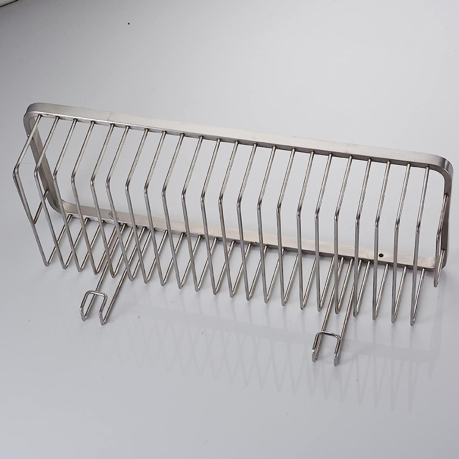Estante de Ducha, Carrito de Ducha de Esquina, Estante de Ducha, Estante de Ducha montado en la Pared con Ganchos, Cesta de baño, para Colgar Esponja y Toalla