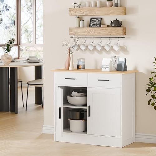 Miniatura 8 de Buffet Cabinet with Storage - Buffets & Sideboards Kitchen Storage Cabinet, Wood Console Table Coffee Bar Accent Cabinets for Living Room Dining