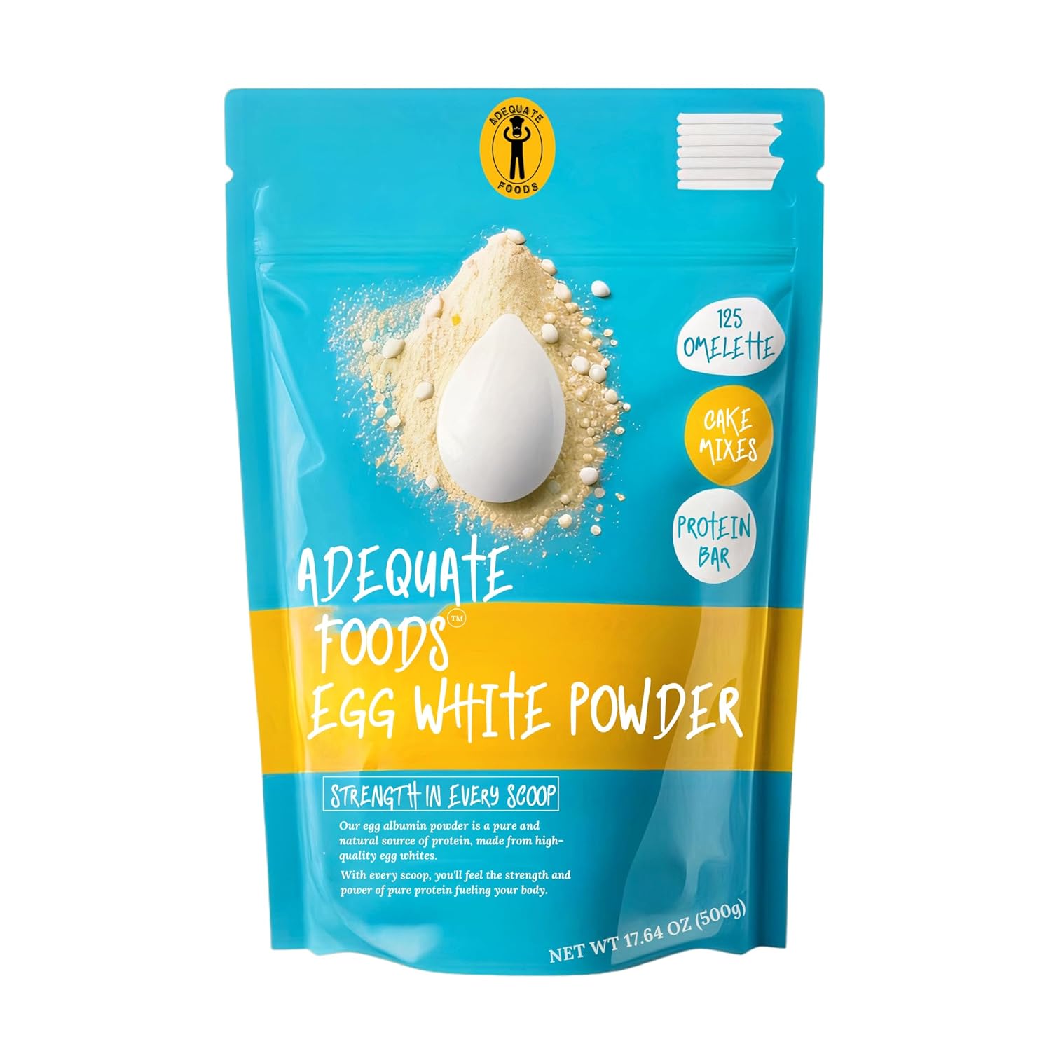 Adequate Foods Egg White Powder Pack of 2 (500 gm + 500 gm) No