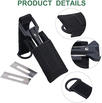 Scuba Diving Cutting Special Blade, Scuba Diving Blunt Point, Line Cutter Underwater Blade Secant Equipment for Underwater Use(Black)