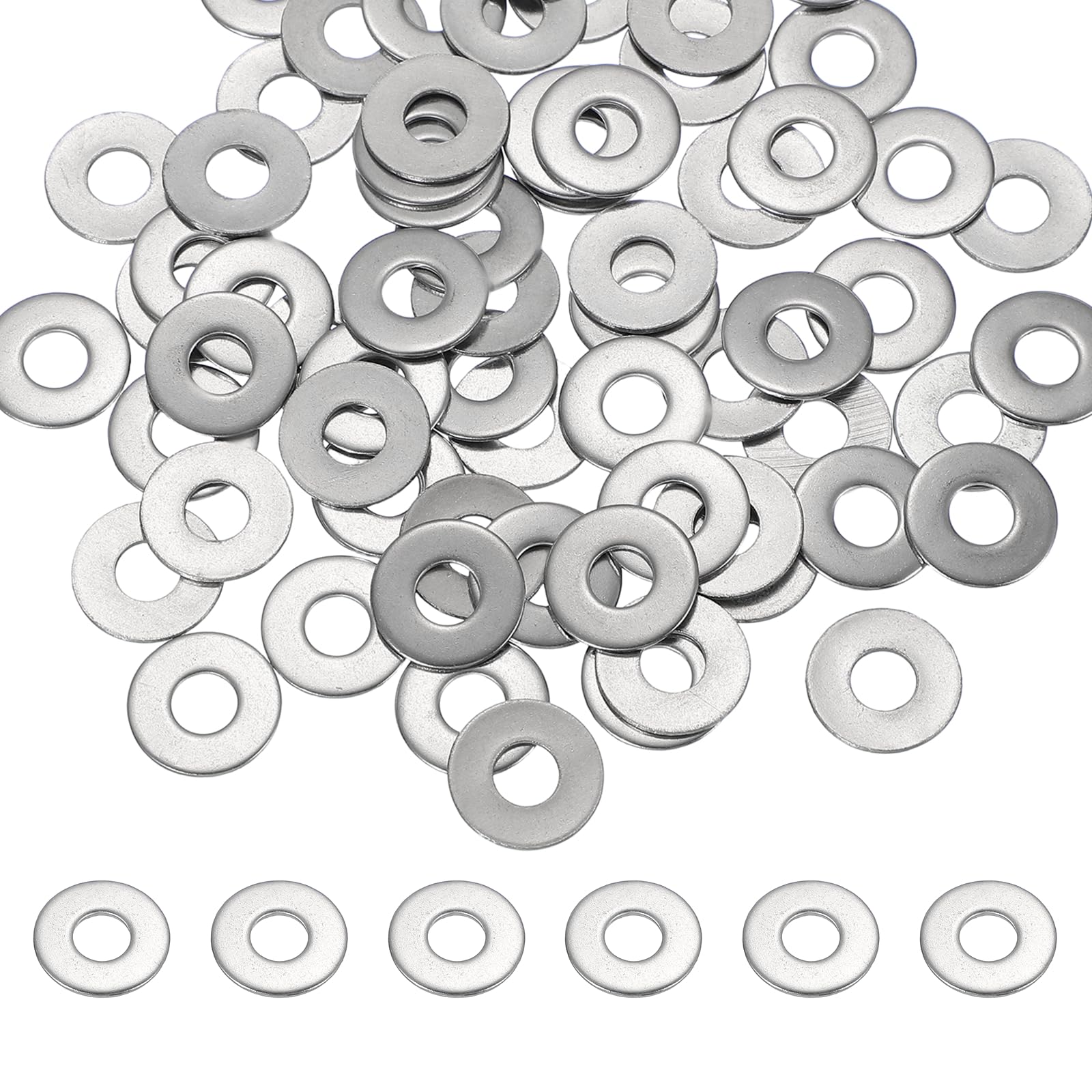 PATIKIL M6 x 16mm Metal Screw Washers Set, 66Pcs 304 Stainless Steel Flat Washers for Screws Bolts Factories Home Outdoor Projects
