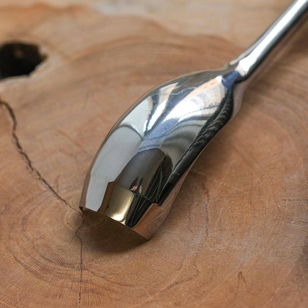 STRYI Cuchara de acero al carbono W1-7 de 20 mm curvada corta para tallar madera, herramienta para tallar cuencos, gubia hueca para cucharas y cuencos, afilada a mano, acero al carbono W1-7