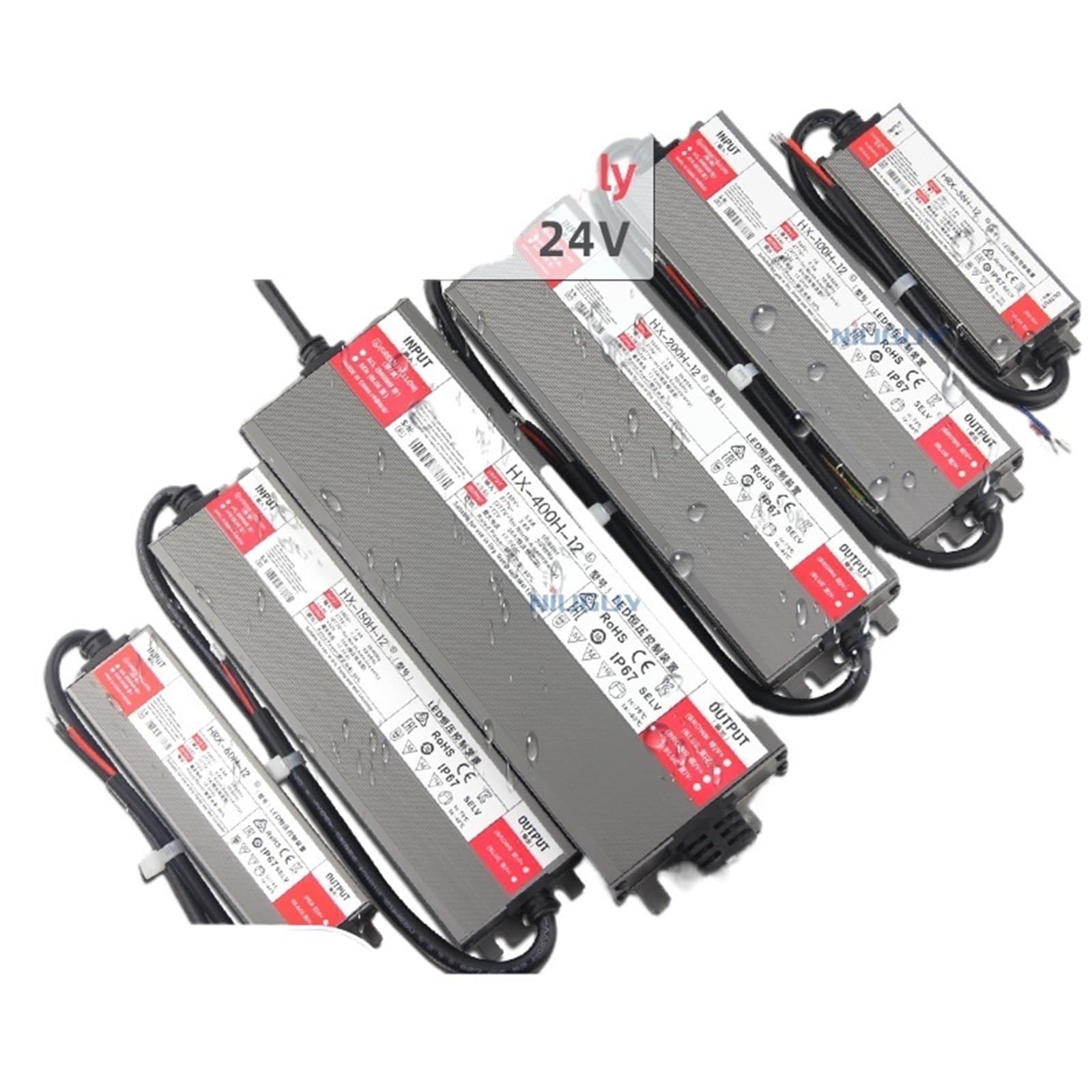 Driver LED AC/DC12V 24V IP67 Illuminazione impermeabile Luce esterna Alimentatore 12V 36W 60W 100W 150w 200W 300W 400W