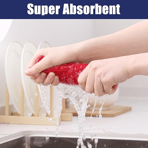 Miniatura 166 de Homaxy Trapos de cocina de microfibra con tejido de gofre, 12 x 12 pulgadas, ultra absorbentes y de color sólido, paños de cocina de secado rápido