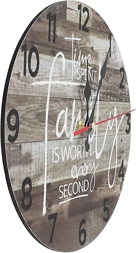 Miniatura 3 de TOPINCN Reloj de pared redondo American Business Mute Decoración decorativa Reloj de pared de madera Ornamento Retro Círculo Antiguo Circular