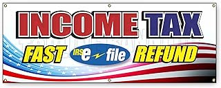 1.5 x 4 ft INCOME TAX BANNER SIGN file income tax return accountant IRS W2 refund