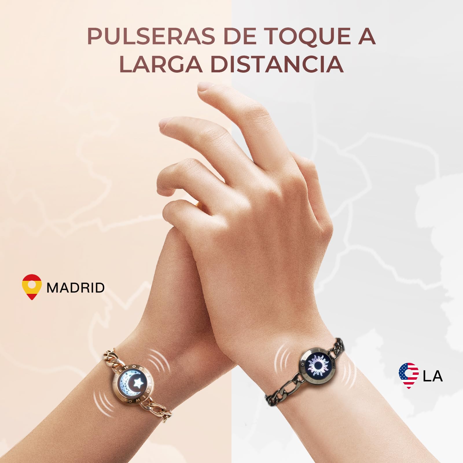 TOTWOO Pulseras Inteligentes para Parejas con Bluetooth a Distancia