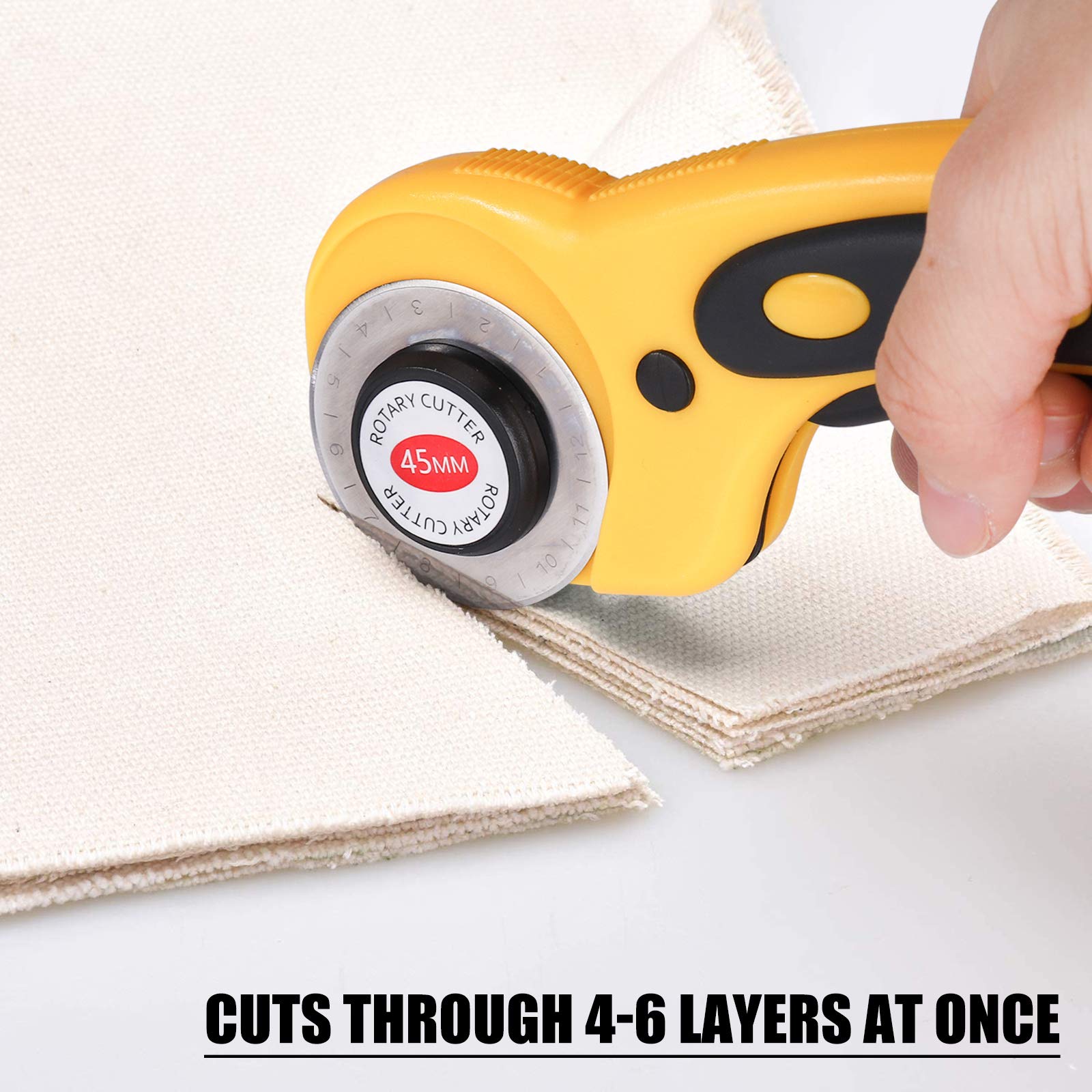 Rotary Cutter, 45mm Titanium gecoate snijbladen Duurzaam, Stof Papier Cutter Tool met Veiligheid Lock voor het naaien van stof Leer DIY Arts Craft (links & rechterhand