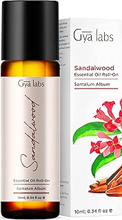 Gya Labs Sandalwood Essential Oil Roll-On (10ml) - Woodsy, Earthy Scent