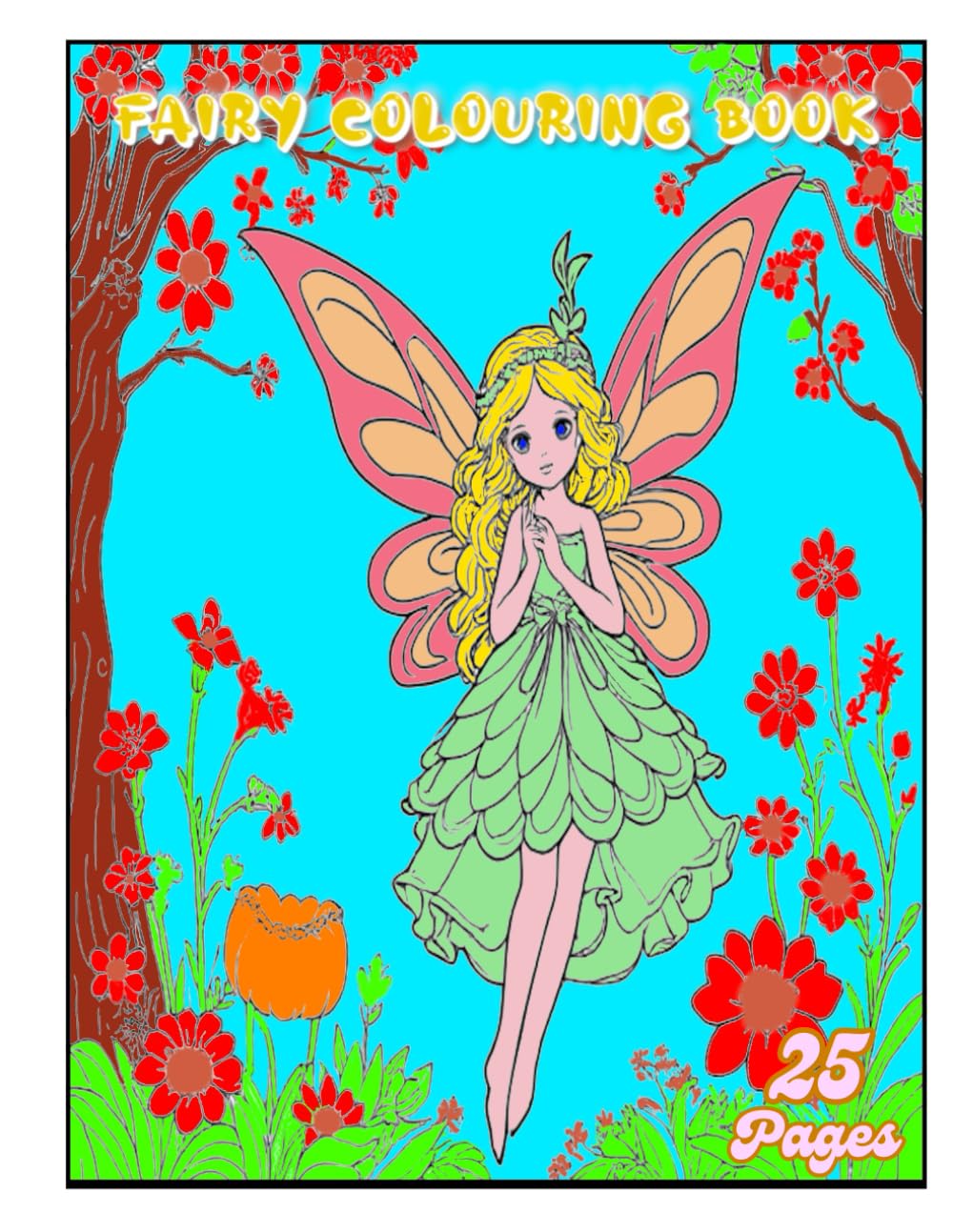 Fairy Colouring in Book for Children Kids Toadstools Flowers Stars Magical 25 Pages