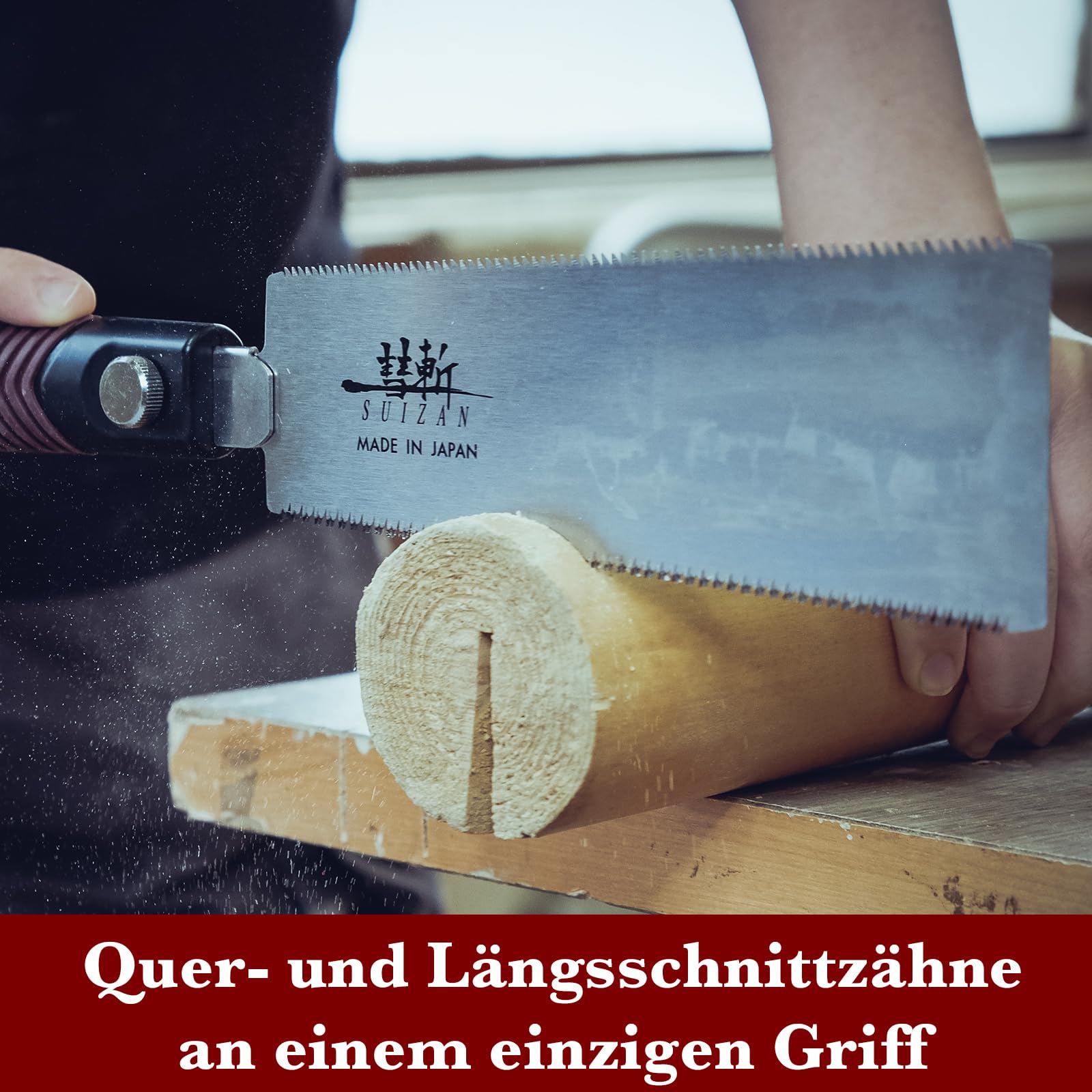 SUIZAN Ryoba Zweischneidige Säge 210mm - Professionelle Japansäge Zugsäge Handsäge Holz Saw Holzbearbeitungswerkzeuge