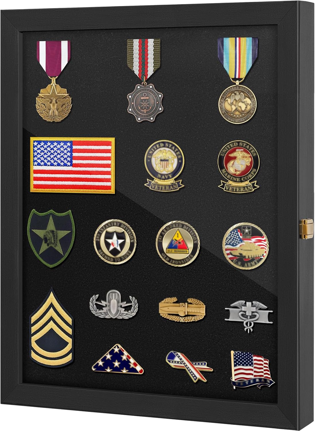 18x13 Pin Display Case Pin Collection Display Case with 98% UV Protection Acrylic Door for Military Medals, Jewelry Pins, Pin Gift, Insignia Ribbons, Beach Tags, Pin Collectibles