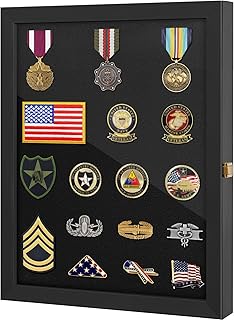 16x12 Pin Display Case Pin Collection Display Case with 98% UV Protection Acrylic Door for Military Medals, Jewelry Pins, Pin Gift, Insignia Ribbons, Beach Tags, Pin Collectibles