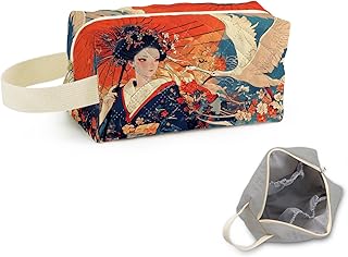 Bolsa de maquillaje acolchada con estampado d...