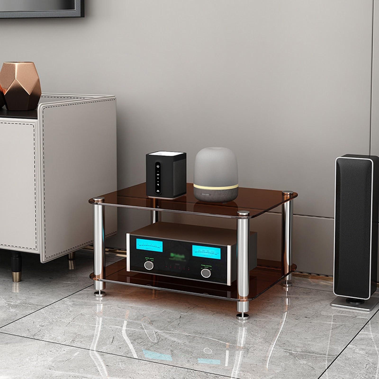 Mueble receptor para sala de estar que elimina el desorden de cables y equipos AV