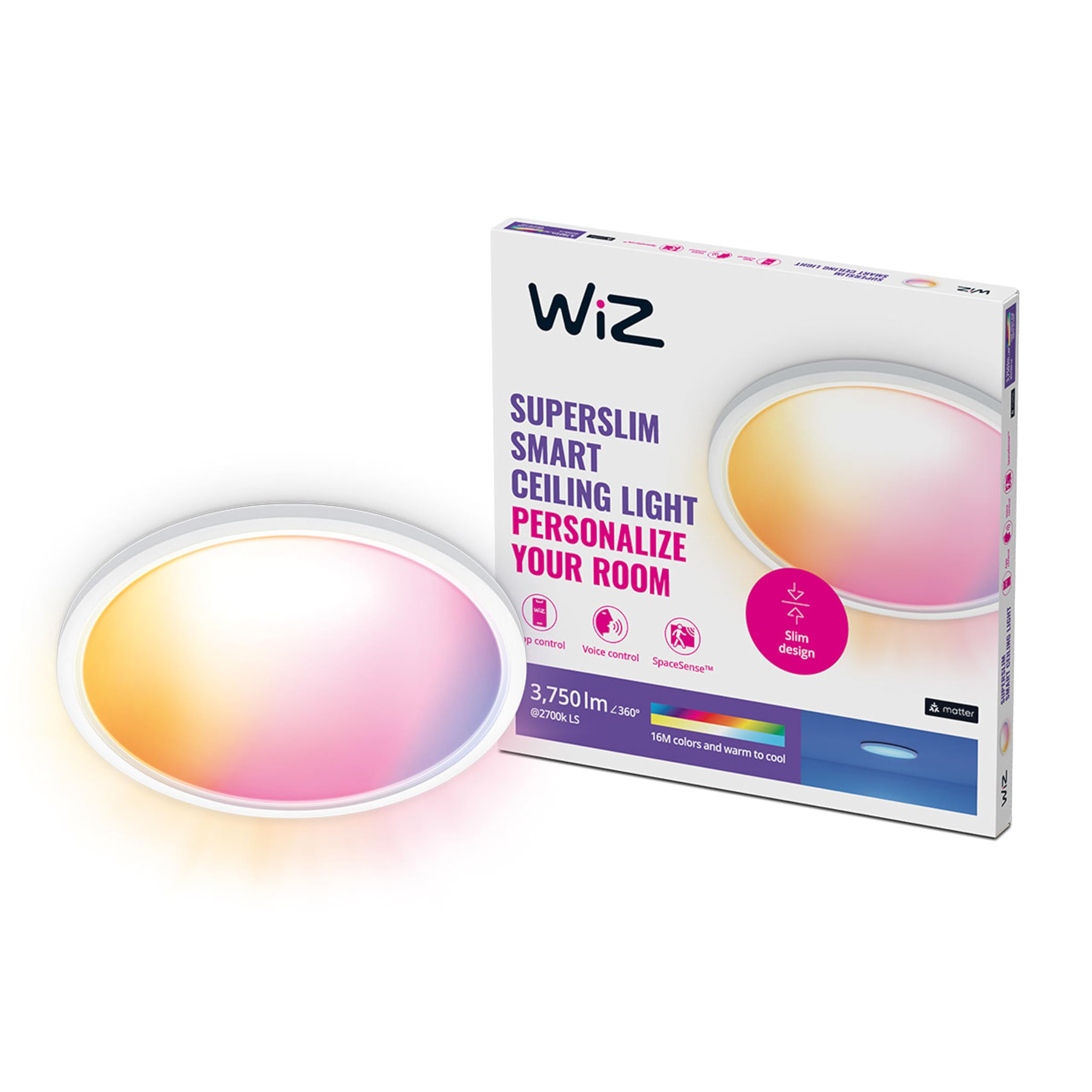WIZ SuperSlim Plafondlamp Rond 32W (Wit) Wit en Gekleurd