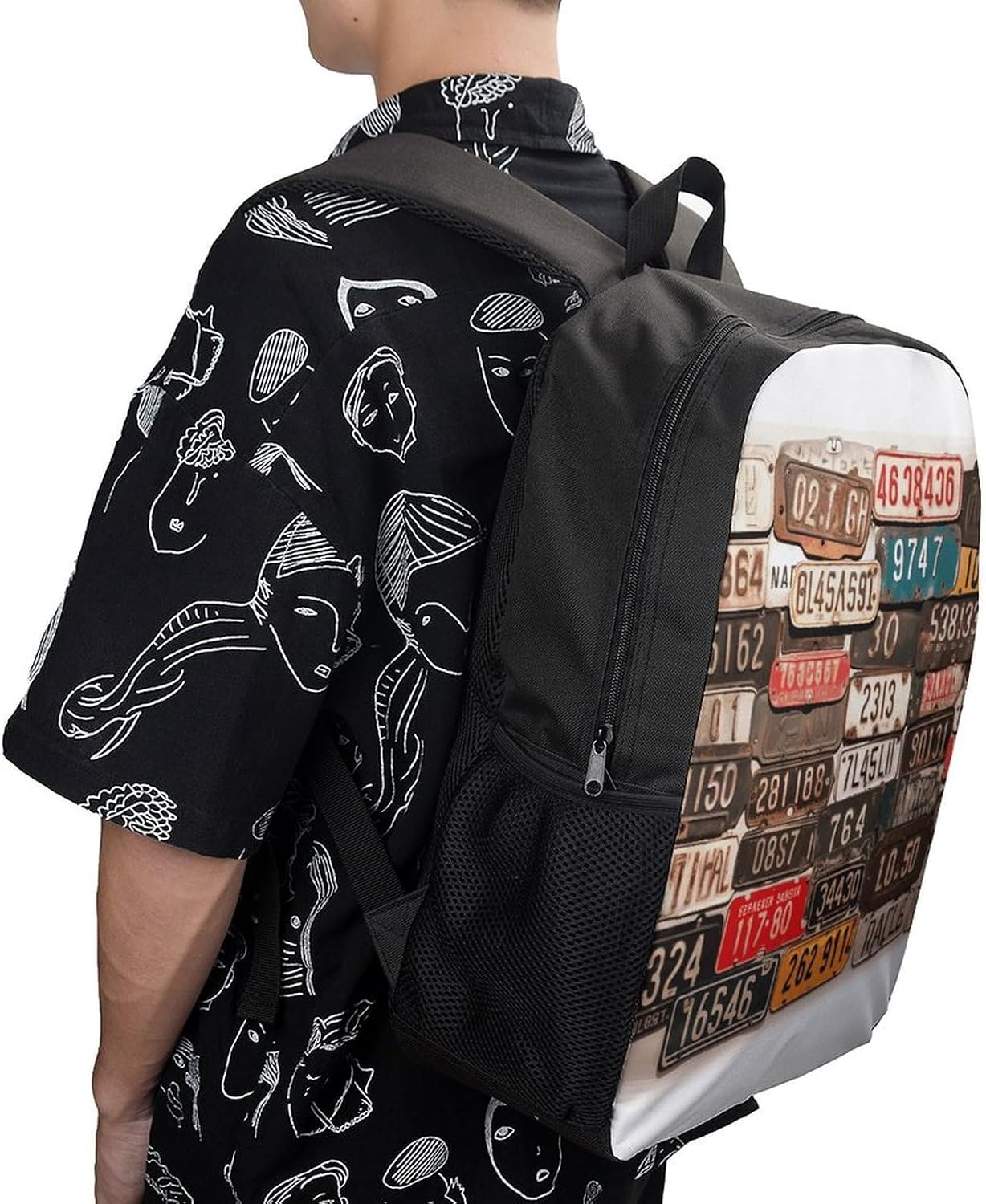 Old License Plate Large Laptop Backpack for Travel, 17 Inch Daypack image 5