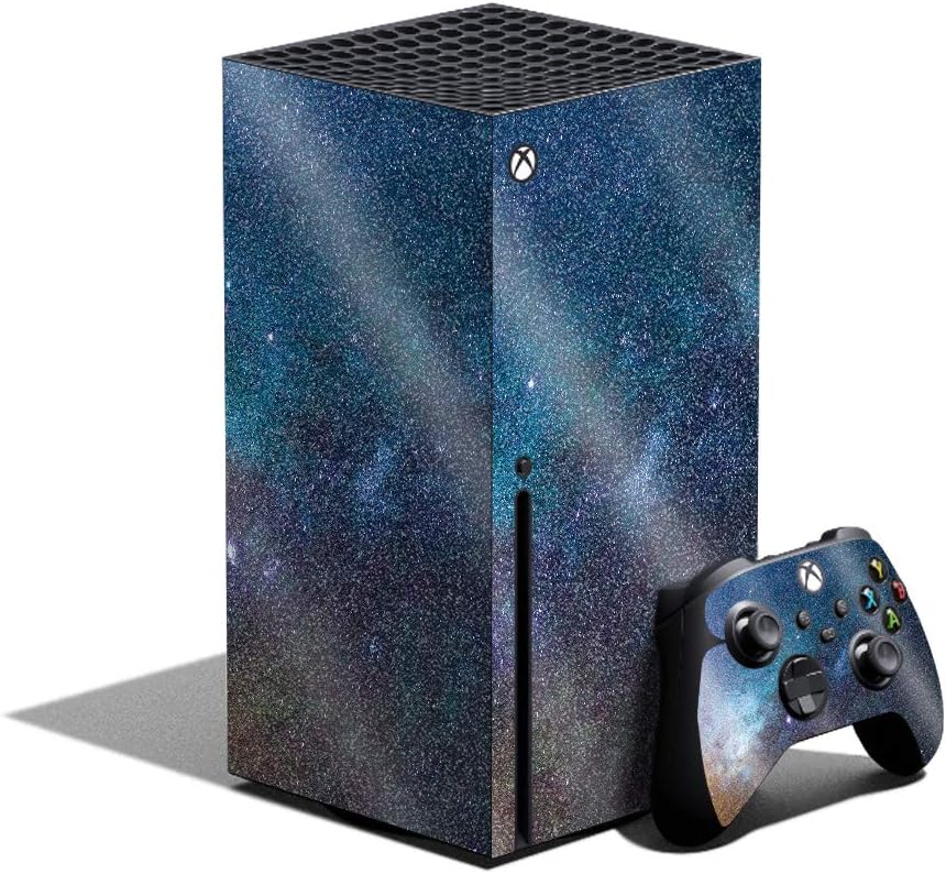 MightySkins Glossy Glitter Skin Compatible with Xbox Series X Bundle - Astro Sky | Protective, Durable High-Gloss Glitter Finish | Easy to Apply, Remove, and Change Styles | Made in The USA