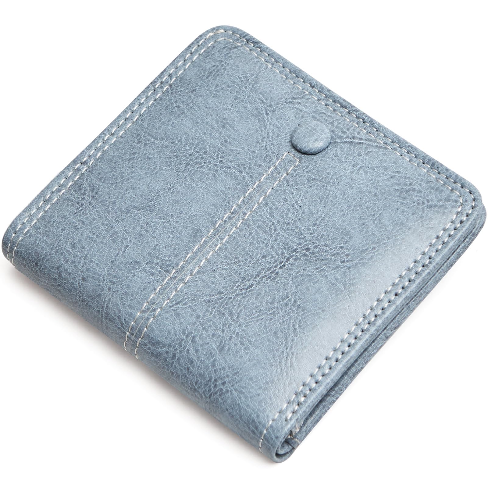 TFKGS Slim Wallet for Women RFID Wallet Women Small Wallets Woman Thin Credit Card Holder RFID Blocking Bifold Compact Pocket Ladies Leather Blue Mini