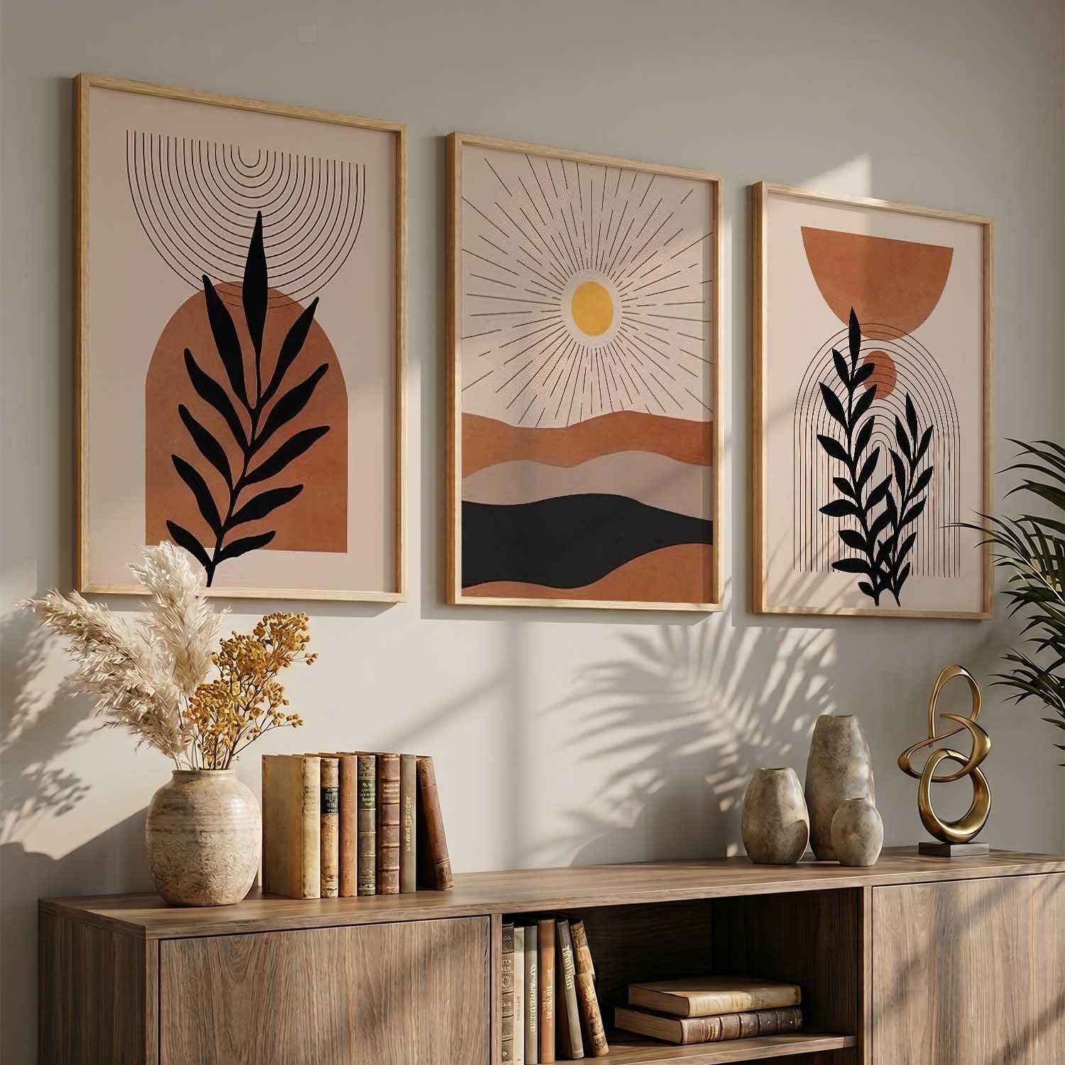 BOHO Wall Art Set - 3 Minimalist Frames -23 BOHO Wall Art Set - 3 Minimalist Frames -23
