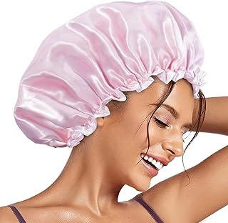 Aquior Shower Caps, Reusable Shower Cap for Women, Double Layer Waterproof Hair Cap, Large Size for All Hair Lengths,for G...