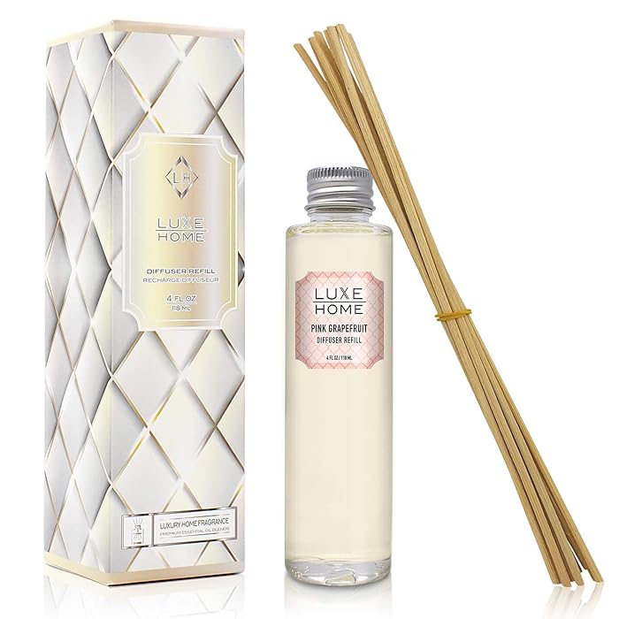 Buy Luxe Home Pink GfruitReed Diffuser Refill Oil with Sticks Scented Replacement Oil for Room