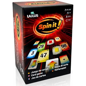 Lailus Spin it! Fast and Dynamic Card Game, Family and Teenagers, 2-8 Players, from 10 Years, Intensity System, Board Game, G
