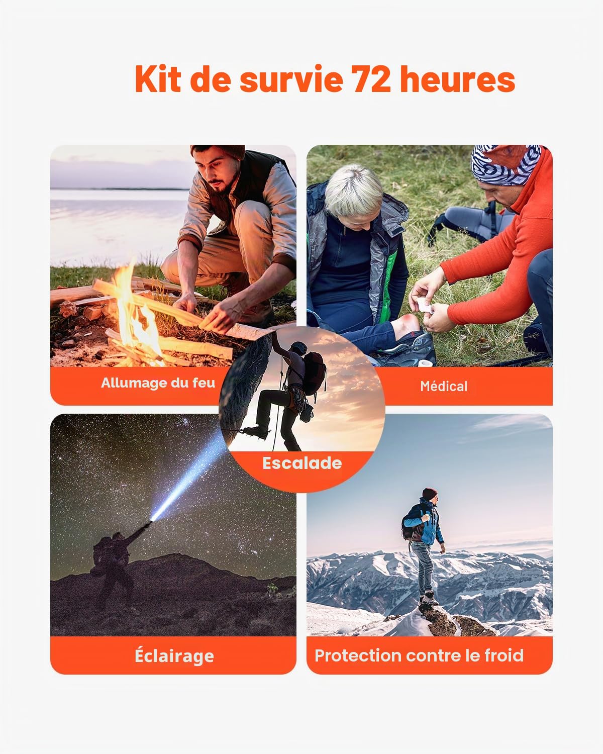 VEVOR Trousse Premiers Secours en Nylon 600D Kit Sac de Survie 250 PCS Fournitures Médicales d'urgence, Tissu Résistant, pour Camping, Bateau, Voyages, Randonnée, Chasse, Aventure en Plein Air, Noir