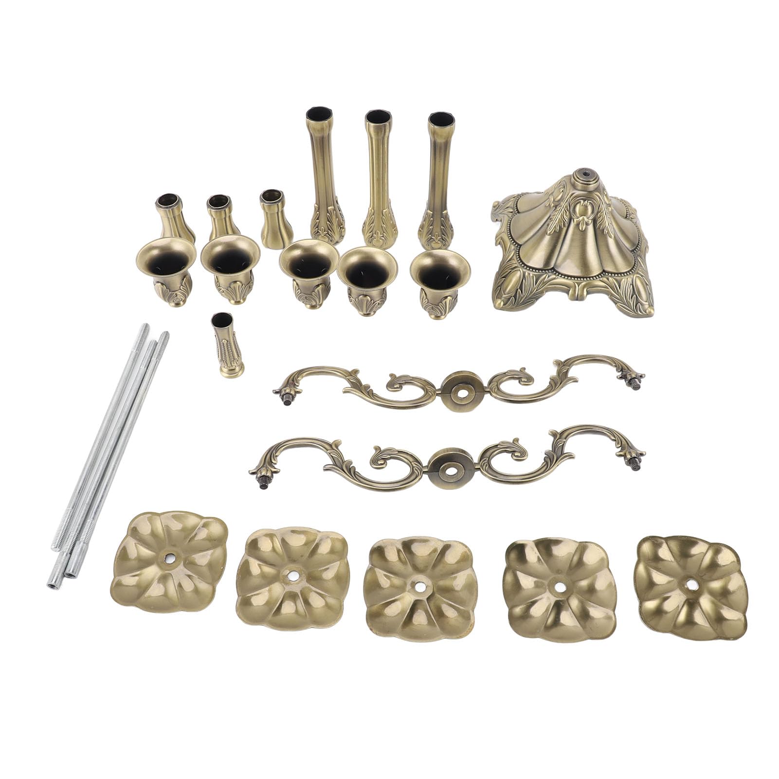 Generic Candelero de Bronce Exquisito Vintage, Fácil Instalación para Bodas, Navidad, Material de Aleación (85 cm/33,5 Pulgadas)