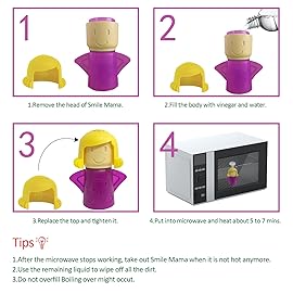 Microwave Cleaner Microwave Oven Cleaner High Temperature Steam Cleaning Equipment Tool Fridge Deodorized Easily Crud Steam Cleans Add Vinegar and Water Angry Mama (Purple)