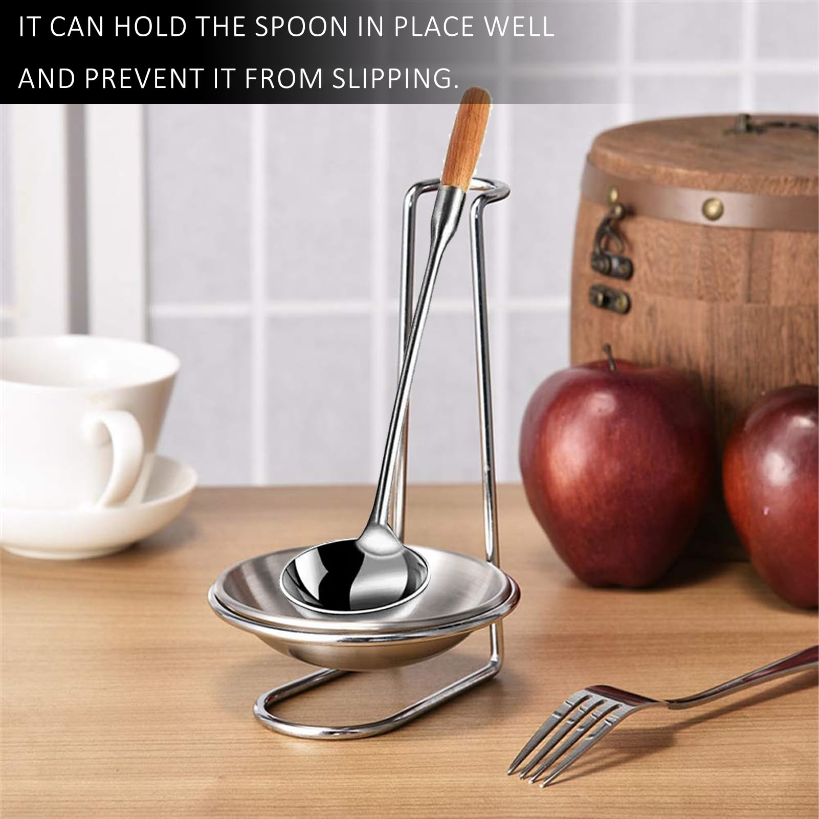 Edelstahl LöFfelablage,KochlöFfel KochlöFfelablage,Suppenkelle Spoon Rest,KüChenhelfer KochlöFfelhalter,KüChenutensilienhalter LöFfelhalter