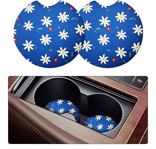 Miniatura 24 de Paquete de 2 posavasos absorbentes para automóvil para bebidas, 2.75 pulgadas, bonitos portavasos de automóvil para mujeres, portavasos extraíbles