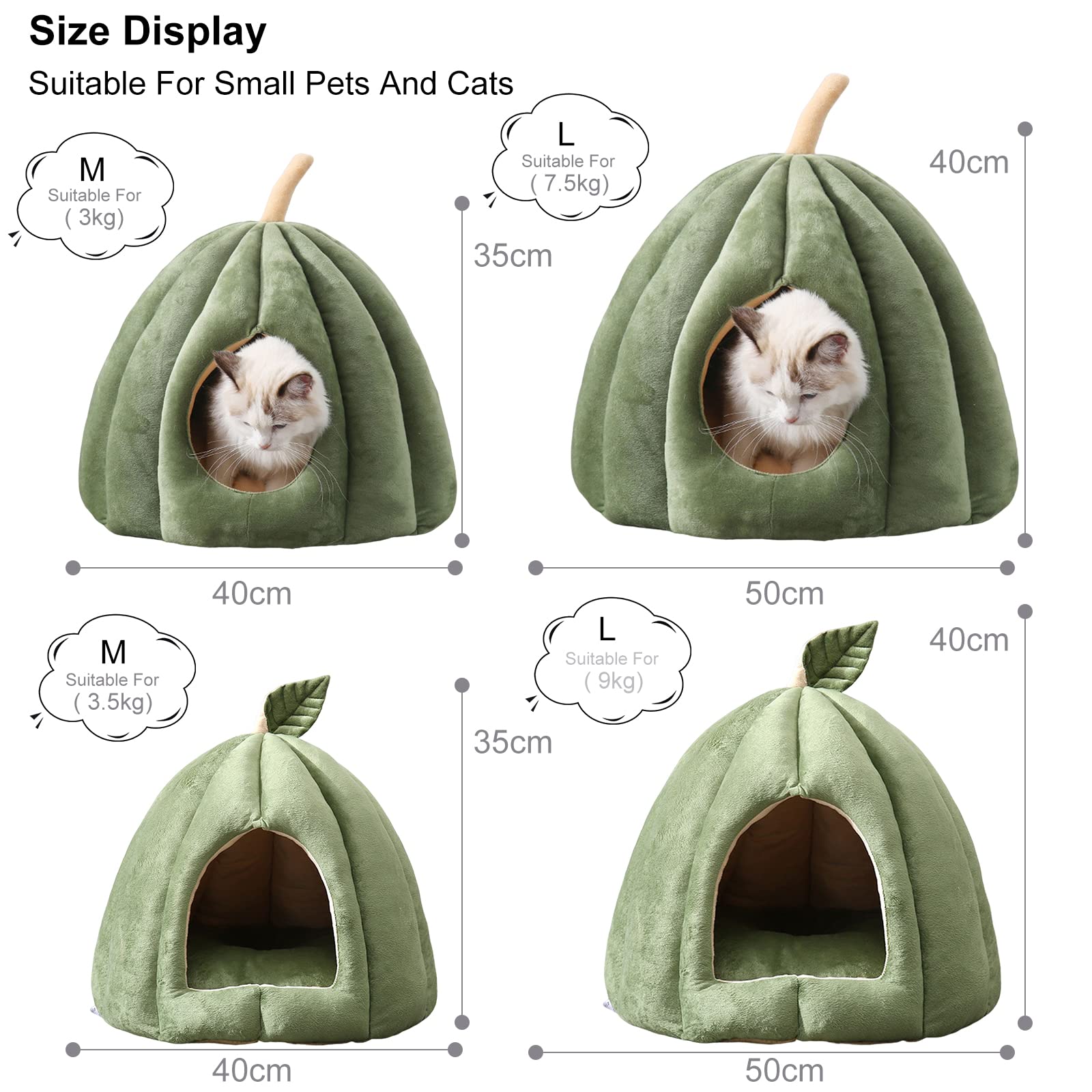 PETCUTE Cuccia per Gatti con Cuscino Interno Rimovibile e Lavabile,Caldo Cuccia Gatto Interno,Lavabile Cuccia per Animali Domestici con Fondo Antiscivolo,Lettino Igloo Per Gatti In Peluche