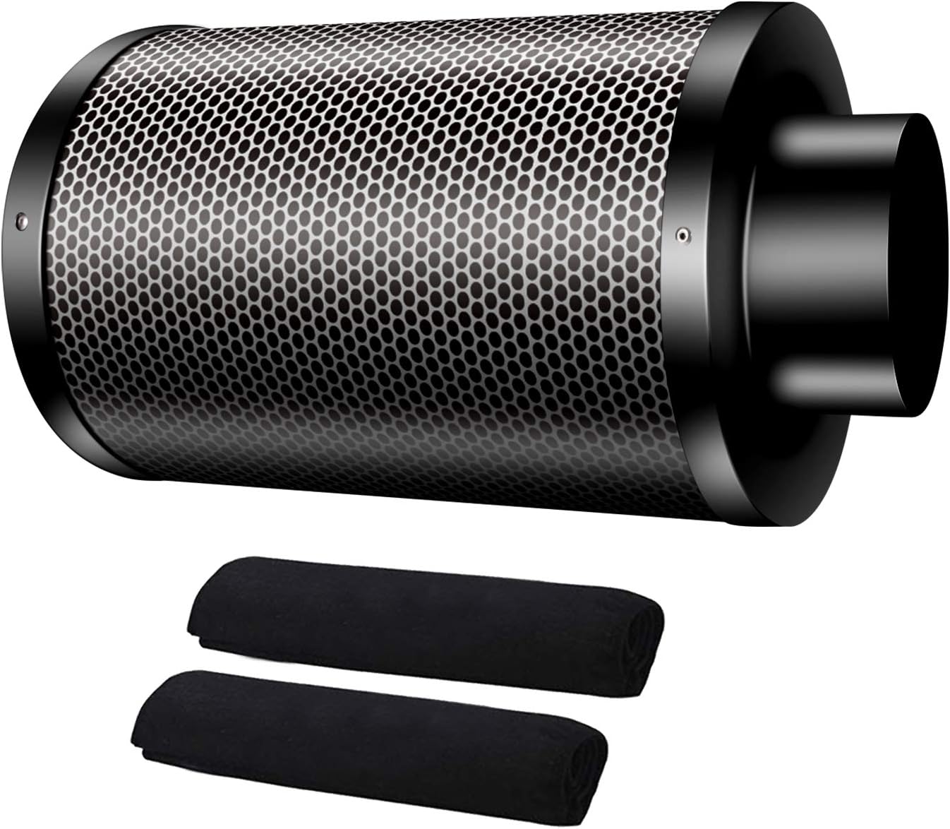 OOPPEN 6 Inch Professional Odor Control Air Carbon Filter Air Scrubber with Activated Charcoal for Hydroponic Plants Grow Tent & Inline Duct Fan(Carbon Layer Thickness 38MM, 6"/150mm, Black)