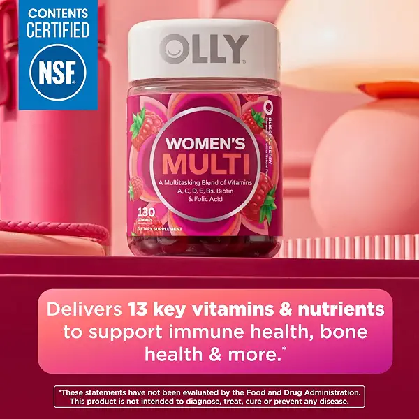 OLLY Women's Multivitamin, Supports Overall Wellness,* Biotin - 130 Count | Women's Wellness, A Multitasking Blend of Vitamins, Biotin & Folic Acid, Gluten Free, No Synthetic Colors or Flavors 3