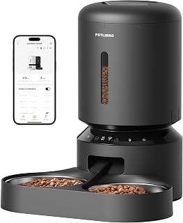 PETLIBRO 5L WiFi Automatic Cat Feeder for 2 Cats - App Controlled Dual Bowls, Airtight Freshness, Smart Alerts, 5G/2.4G